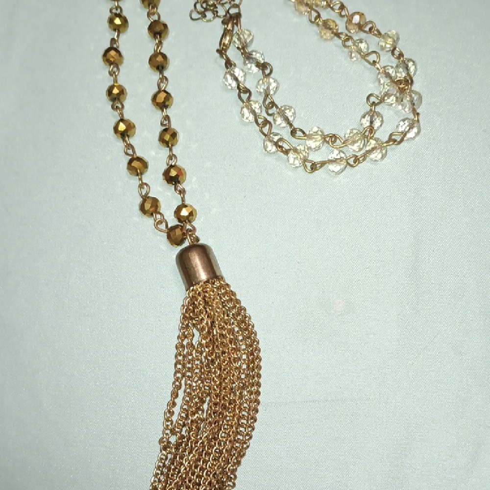 Elegant Gold Tassel Necklace